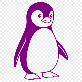 A simple illustration of a penguin in outline form, suitable for vector art projects.