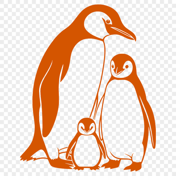Vector illustration of a penguin in black and white, suitable for cutting machines or laser cutters.