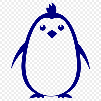 A single penguin standing on ice, illustrated in vector format.