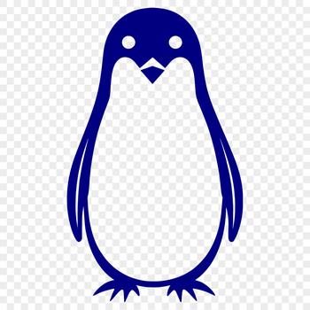 A vector graphic design of a penguin, suitable for cutting machines or laser cutters.