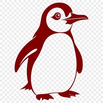 A digital representation of a penguin bird for graphic design use.