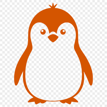 A black and white illustration of a penguin standing on the ice, suitable for vector art design projects.