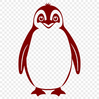 A detailed digital illustration of a penguin, suitable for vector design and cutting machine applications.