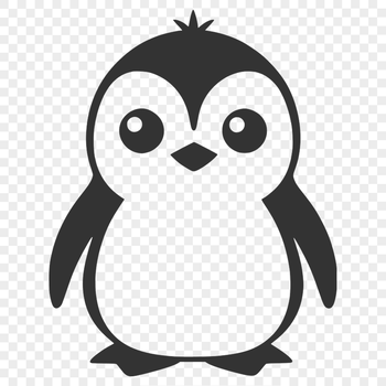 A vector illustration of a penguin, suitable for various digital and craft projects.