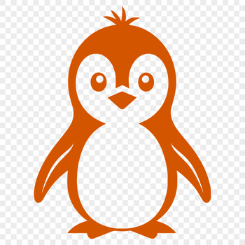 A stylized penguin graphic designed as SVG