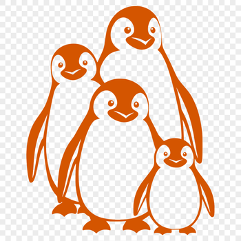 A digital illustration of an adult penguin in a standing position.