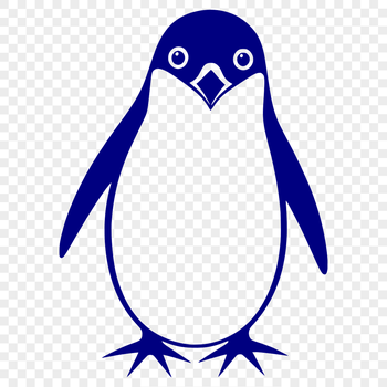 A black and white penguin standing on ice, suitable for vector art projects.