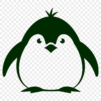 A simplified illustration of a penguin, suitable for vector design and cutting machine stencils.