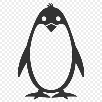 A white flightless bird with black feathers and a distinctive waddle.