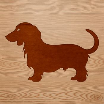 A high-quality digital drawing of a standing dog with the characteristics of a dachshund breed.