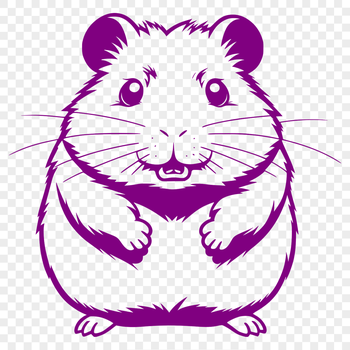 A cartoon hamster in various poses and expressions, designed as vector art for digital use.