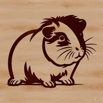 Vector illustration of a cute guinea pig, suitable for cut-out designs and crafts.