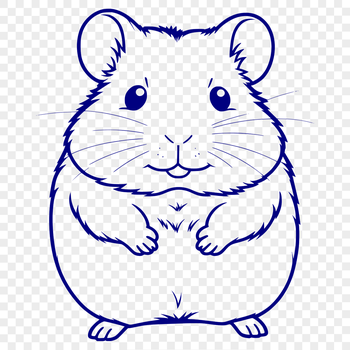 A stylized illustration of a hamster, suitable for digital design and crafts.