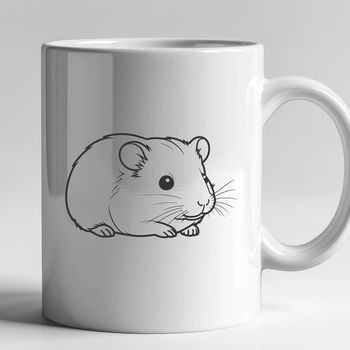 A small, furry hamster standing on its hind legs in a compact, vector format.