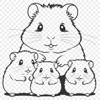 A cute cartoon hamster with a friendly expression, suitable for personal or family use in various creative projects.