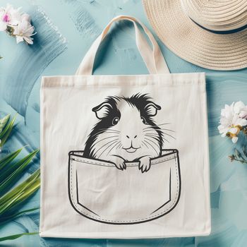 A small, furry guinea pig shown in a simple, outlined style.