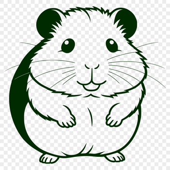 A cute hamster illustration suitable for digital crafts and design projects.