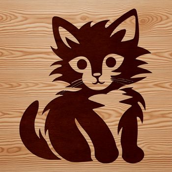 A small domestic cat sitting on its haunches, depicted as a simple vector illustration.