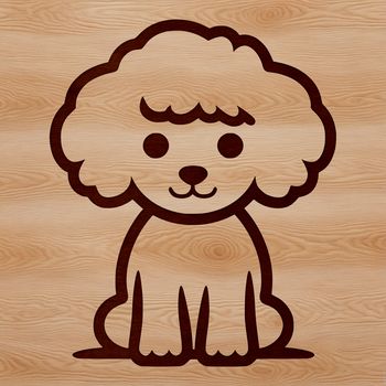 A simple line drawing of a sitting Poodle, ideal for vector art and digital design projects.