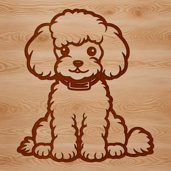 A sitting Poodle, free vector illustration for design projects.