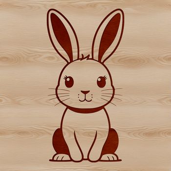 A sitting rabbit in a neutral background, ready for custom illustration or design projects.