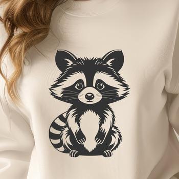 A stylized SVG representation of a raccoon with clean lines and simple design elements.