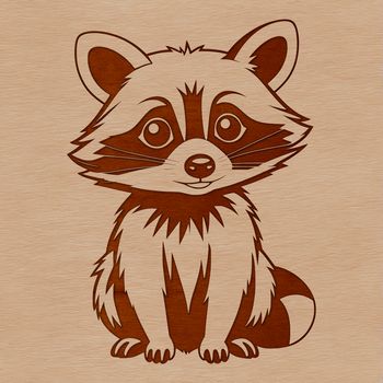 A high-quality digital representation of a raccoon created using vector art.