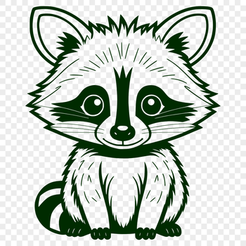 A cartoon-style illustration of a racoon, created as a vector graphic.