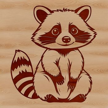 A stylized illustration of a raccoon's face and body, created as a vector graphic.