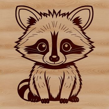 A cartoon raccoon in vector format.