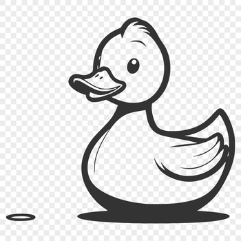 An editable graphic design of a single duck in SVG format.