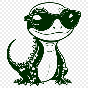 A cartoon salamander wearing sunglasses, created as vector art.