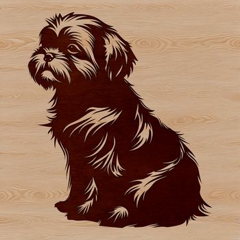 A sitting dog breed illustration featuring a Shih Tzu in a vector design.