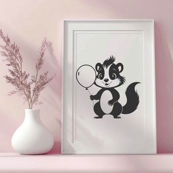 A vector illustration of a skunk, a wild animal known for its distinctive odor.