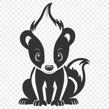 A vector graphic representation of a wild animal, specifically a skunk.