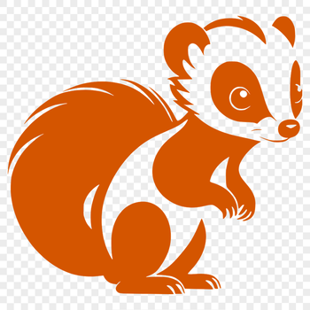 A skunk, a type of wild animal known for its distinctive odor, is illustrated in this vector design.
