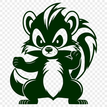 A wild animal skunk illustrated in vector format.