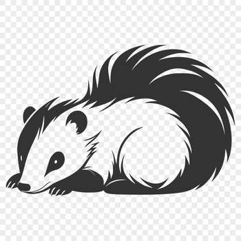 A digital illustration of a skunk, suitable for vector graphics and cutting machine designs.
