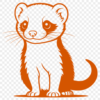 A simple vector graphic representation of a ferret in a silhouette style.