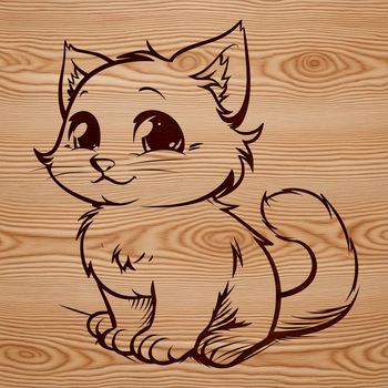 A sitting kitten with a cute expression, suitable for vector design projects.
