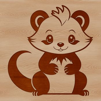 A simple illustration of a skunk in a neutral pose.