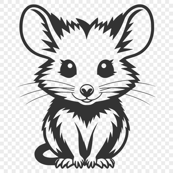 A high-quality digital illustration of a wild animal, specifically a possum, suitable for various design applications.
