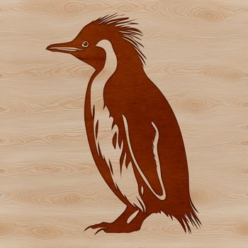 A single penguin standing on an icy shore, serving as a vector graphic illustration.