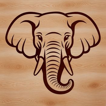 Close-up illustration of an elephant's head, suitable for vector design and cutting machine projects.