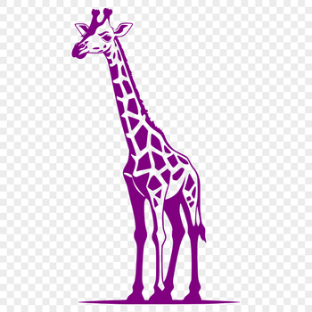 A high-quality illustration of a giraffe, suitable for cutting machine designs or vector art projects.