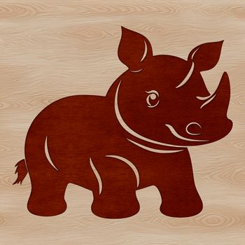 A large, grey herbivorous mammal with a distinctive horn on its nose, native to Africa.