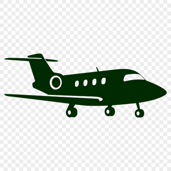 A simplified illustration of a commercial airplane in vector format.