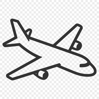 A simple vector design illustration of a commercial airplane.