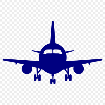 An aeroplane graphic designed as a vector silhouette.