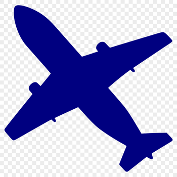A minimalist vector design of a plane in flight, suitable for various uses.